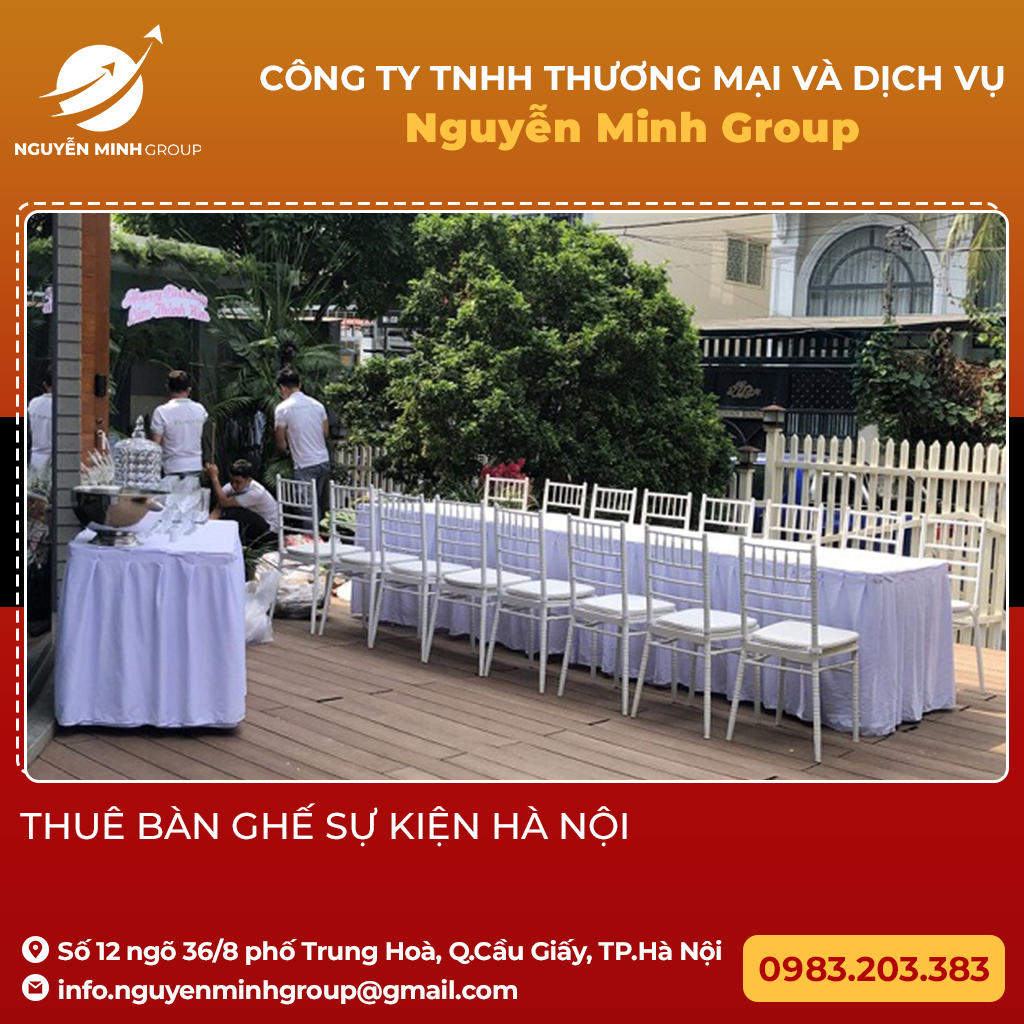 Ưu điểm thuê bàn ghế sự kiện Hà Nội tại Nguyễn Minh Group