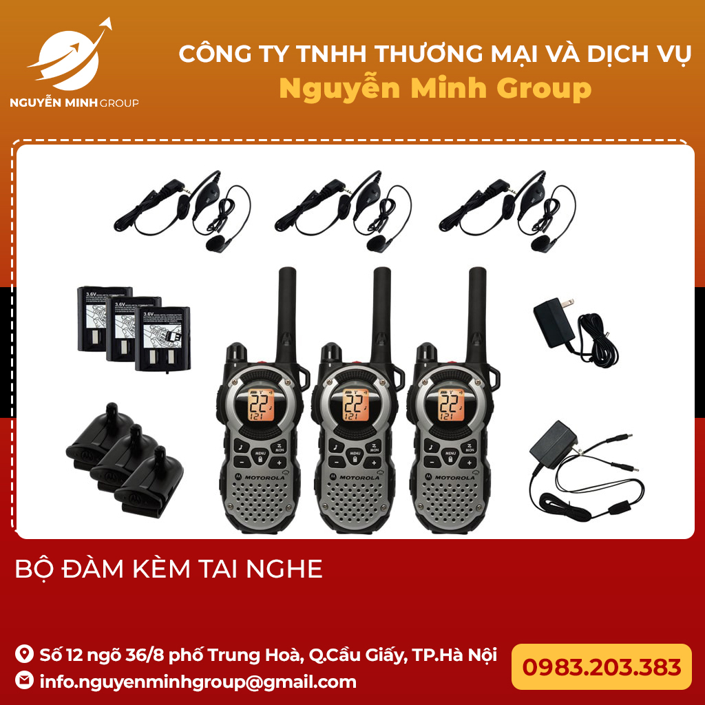 Dịch vụ cho thuê bộ đàm kèm tai nghe tại Nguyễn Minh Group